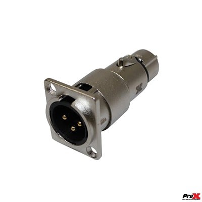 ProX XC-3MDF | Panel Mount XLR Male To Female Adapter