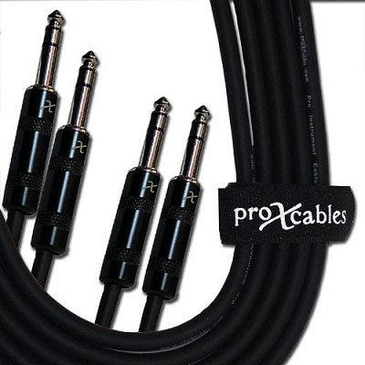 ProX XC-DTRS10 | 10' Dual 1/4" TRS to Dual 1/4" TRS Cable