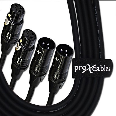 ProX XC-DXLR05 | 5' Dual XLR-M to Dual XLR-F Cable