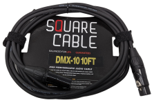 Square Cable DMX-10 | 10ft DMX Cable (3-Pin)